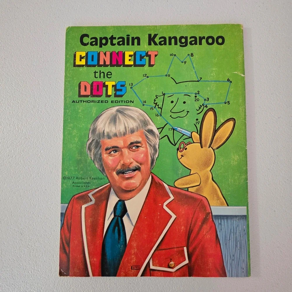 VINTAGE 1977 Samuel Lowe Captain Kangaroo Connect the Dots Book Kids TV Collect